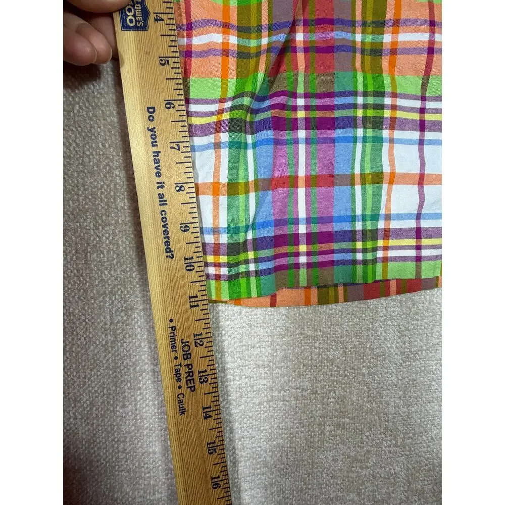 Lauren Ralph Lauren Women 6 Orange/Green Plaid Preppy Resort Casual Shorts
